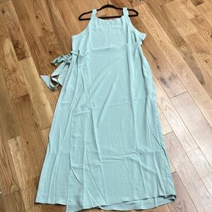 XXL breezy light safe green wrap front maxi dress